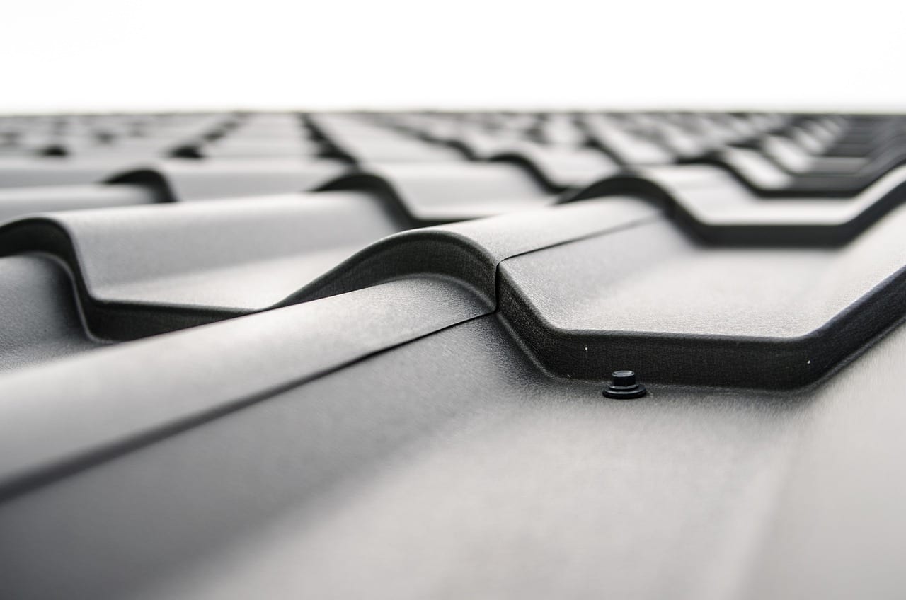 Detail of grey roof tiles