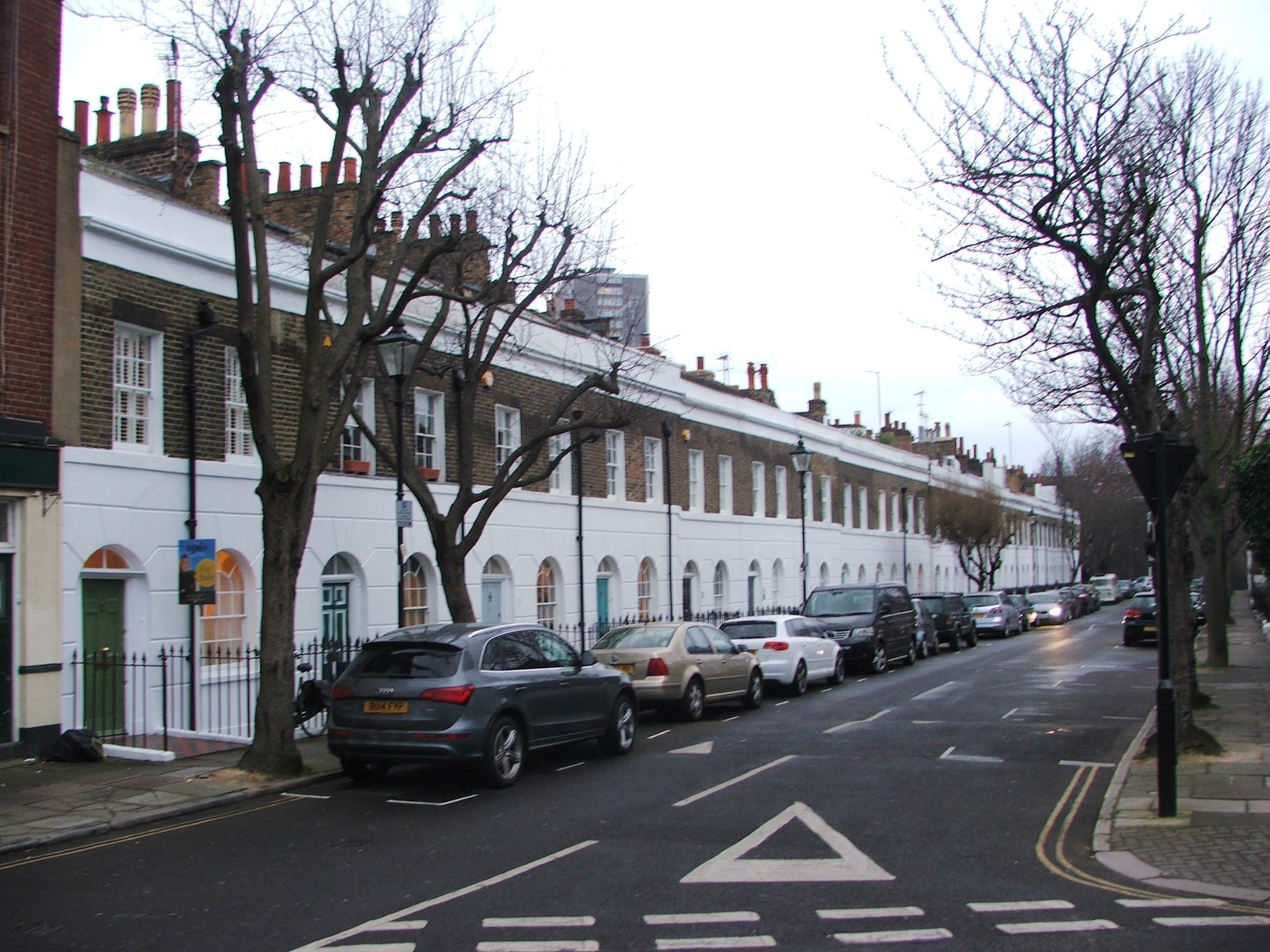 Period terraced houses on Sudeley Street, Islington